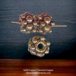 8mm Solid Copper Chunky Dotted Spacer Beads