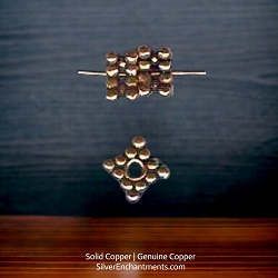 8mm Solid Copper Double Diamond Spacer Beads