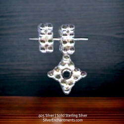 6mm Bright Sterling Silver Double Diamond Spacer Beads