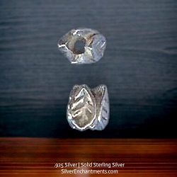 5x6.5mm Sterling Silver Leaf Ring Beads