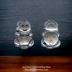 Sterling Silver Bear Beads