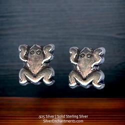Double Sided Sterling Silver Frog Beads