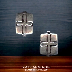 Double Sided Sterling Silver Cross Beads