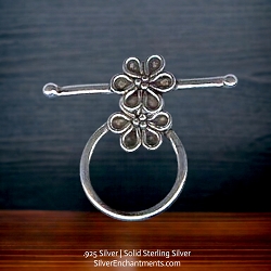 Sterling Silver Flower Toggle Clasps