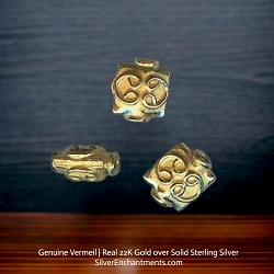 8mm 22k Gold Vermeil Fancy Square Beads