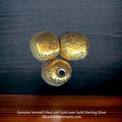 8mm Brushed 22k Gold Vermeil Round Ball Beads