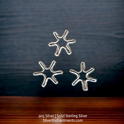 8mm 6-Point Sterling Silver Wire Spacer Beads