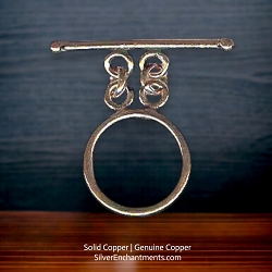 2-Strand Round Solid Copper Toggle Clasps
