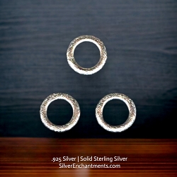 10mm Brushed Sterling Silver Closed Jump Rings