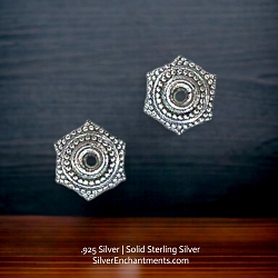 9mm Sterling Silver Fancy Star Bead Caps