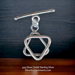 18mm Sterling Silver Star of David Toggle Clasps