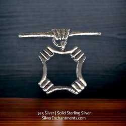Decorative Sterling Silver Square Toggle Clasps