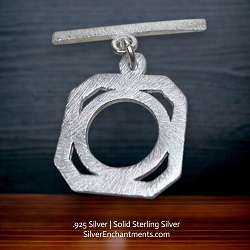 Brushed Sterling Silver Unique Toggle Clasps