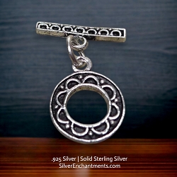 13.5mm Elegant Round Sterling Silver Toggle Clasps