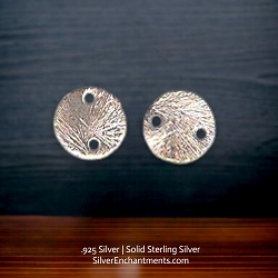 8mm Brushed Sterling Silver Jewelry Links Disc Connectors