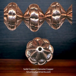 14mm Genuine Copper Fancy Saturn Rondelle Beads