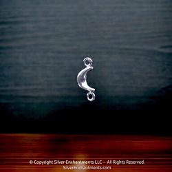 14x6mm Double Sided Sterling Silver Crescent Moon Jewelry Connector