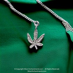 Sterling Silver Marijuana Leaf Charm