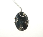 Wire Wrapped Moss Agate Pendant Necklace