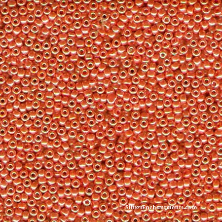 Miyuki 11/0 Opaque Pumpkin Orange Lustre Seed Beads 