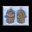 Ornate Double Sided Sterling Silver Hamsa Pendant 