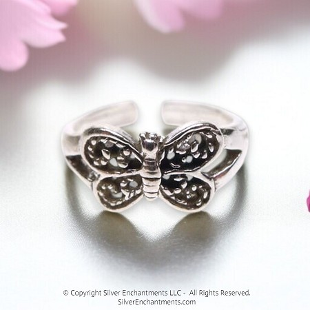 Sterling Silver Butterfly Toe Ring 