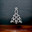 Sterling Silver Art Deco Chandelier Earring Part with 3 loops 