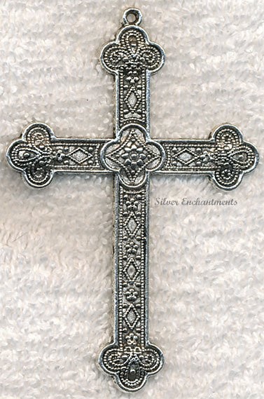 Large Ornate Cross Necklace 