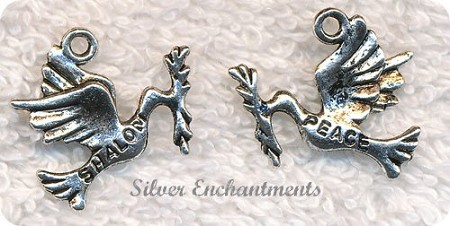 Shalom Peace Dove Charms 