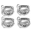 Silver Vampire Teeth Charms 15x12mm Pewter (15) 