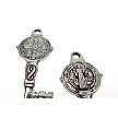 Catholic Religious Key Double-Sided Keys Antique Silver 32x12mm 