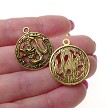Gold Dragon Pendants, Pewter 