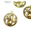 Gold Dragon Charms, Pewter 