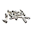 20 Silver Pewter Plain Bell Jewelry Caps 2.5mm Opening 