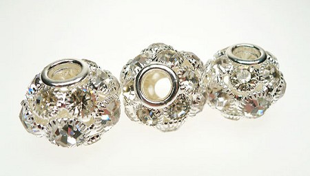 Crystal Studded Large Hole Bead 