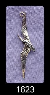 Sterling Silver Pteranodon Dinosaur Charm, Pteradactyl Pendant 