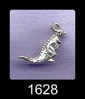 3D T-Rex Dinosaur Charm, Sterling Silver 