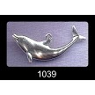 Sterling Silver Dolphin Pendant, 38x24mm 