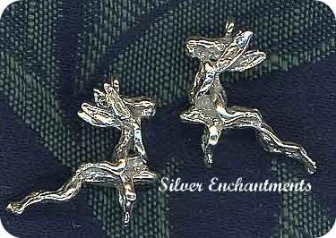 Sterling Silver Bailed 3D Fairy Riding Frog - Both Sides Shown 