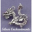 Sterling Silver 3D Oriental Dragon Charm  