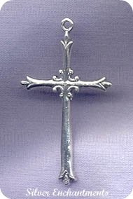 Sterling Silver Gothic Cross Pendant 