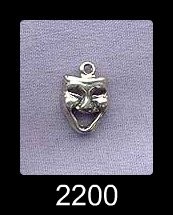 Sterling Silver Comedy Drama Mask Charm 