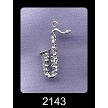 3D Saxophone Charm, Sterling Silver 