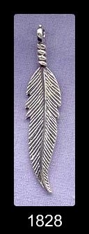 Sterling Silver Bailed 3D Feather Pendant, 40x9mm 