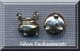 Sterling Silver 3D Cauldron Charm 