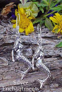 Sterling Silver Mermaid Earrings 