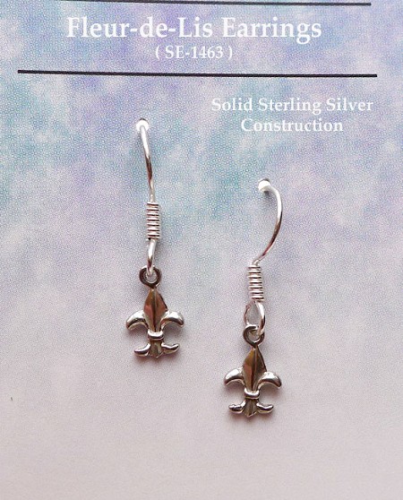 Sterling Silver Fleur-de-Lis Earrings 