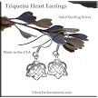 Sterling Silver Celtic Triquetra Heart Earrings 