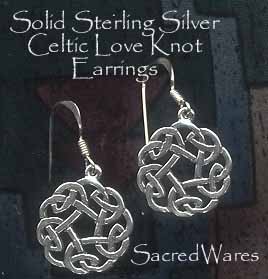 Sterling Silver Celtic Love Knot Earrings 