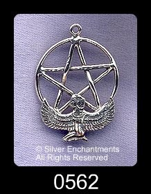 Sterling Silver Isis Pentacle Pendant 